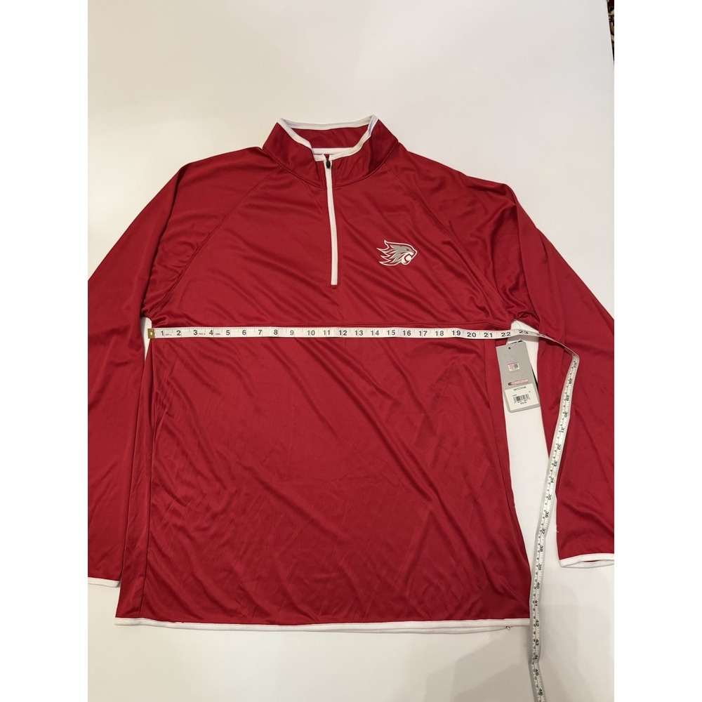 CSU Chico Men XL Quarter Zip Colosseum Pullover Collegiate Red Long Sleeve NWT